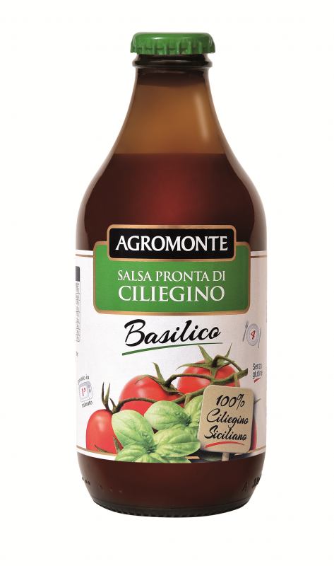 AGROMONTE VETRO SALSA PRONTA DI CILIEGINO CON BASILICO 330 GR