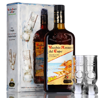 VECCHIO AMARO DEL CAPO VETRO LIQUORE + BICCHIERI 700 ML