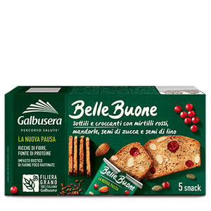 GALBUSERA BELLE BUONE FETTE BISCOTTATE CON MIRTILLI ROSSI MANDORLE SEMI DI ZUCCA E SEMI DI LINO 150 GR