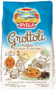 DIVELLA GROTTOLI FROLLINI CON GOCCE DI CIOCCOLATO 400 GR