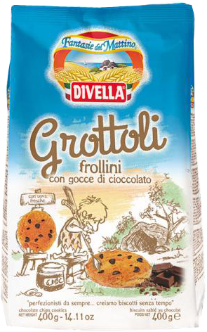 DIVELLA GROTTOLI FROLLINI CON GOCCE DI CIOCCOLATO 400 GR