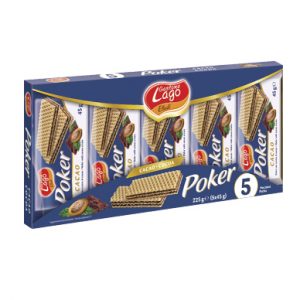 LAGO WAFER POKER CACAO 45 GR X5