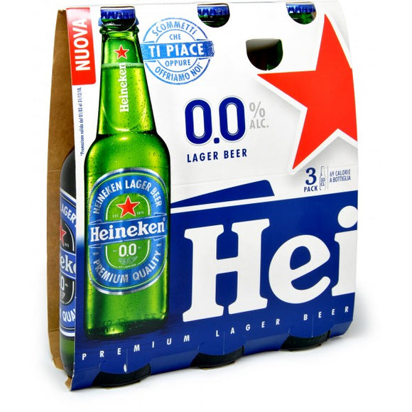 HEINEKEN VETRO BIRRA 0.0 330 ML X3