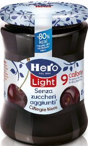 HERO CONFETTURA LIGHT SENZA ZUCCHERI AGGIUNTI CILIEGIE NERE 280 GR