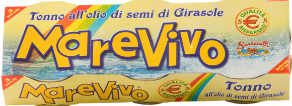 MAREVIVO TONNO ALL'OLIO DI SEMI DI GIRASOLE 80 GR X3