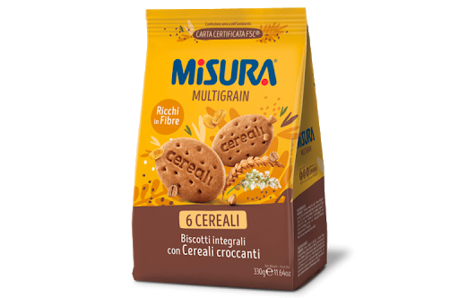 MISURA BISCOTTI INTEGRALI CON CEREALI CROCCANTI 6 CEREALI 330 GR