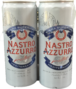 NASTRO AZZURRO LATTINA BIRRA 330 ML X2