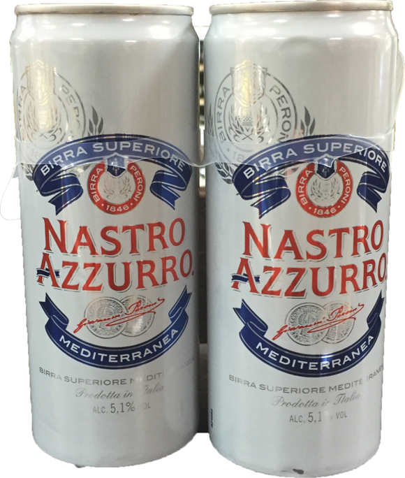 NASTRO AZZURRO LATTINA BIRRA 330 ML X2