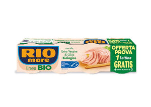 RIO MARE TONNO BIO CON OLIO EXTRA VERGINE DI OLIVA 65 GR X3 +1 LATTINA GRATIS