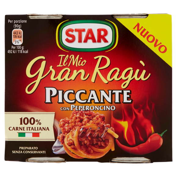 STAR GRAN RAGU' PICCANTE CON PEPERONCINO 180 GR X2