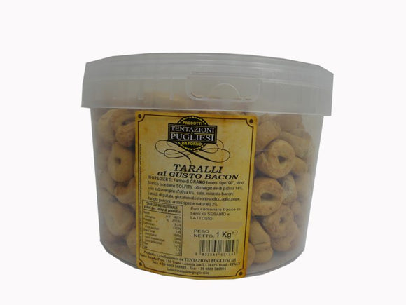 TENTAZIONI PUGLIESI SECCHIO TARALLI AL GUSTO BACON 1 KG