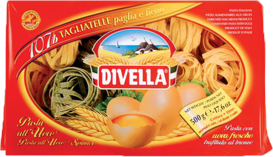 DIVELLA TAGLIATELLE PAGLIA E FIENO ALL'UOVO N107/b 500 GR